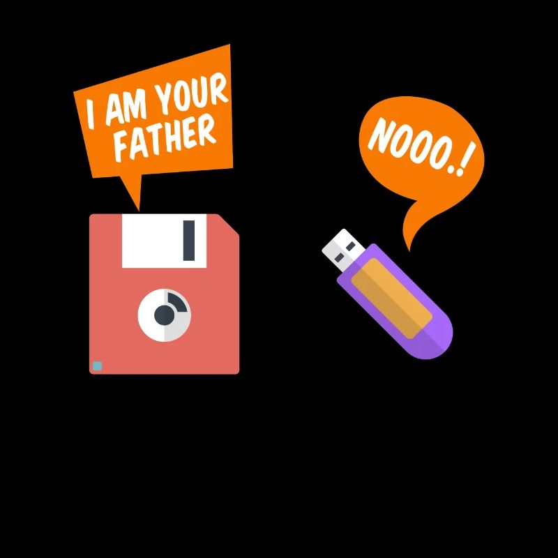 Programmer joke fun floppy phone USB saying