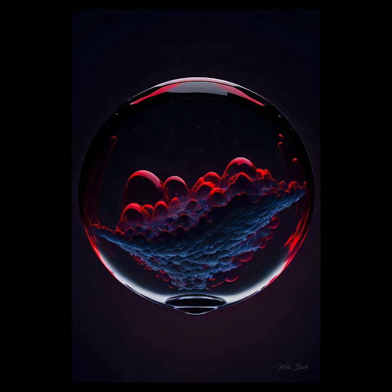 Nuages dans une bulle rouge 1