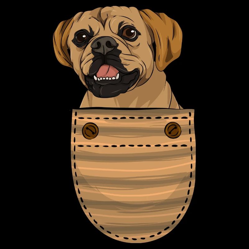 Haustier Geschenkidee Hund Brusttasche Puggle