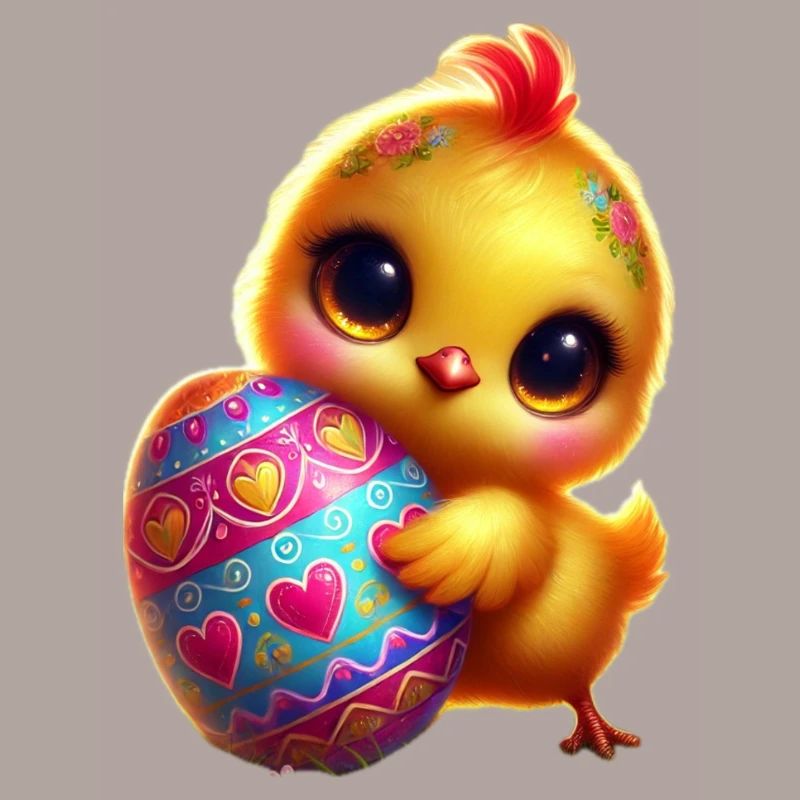 Easter chicks with egg