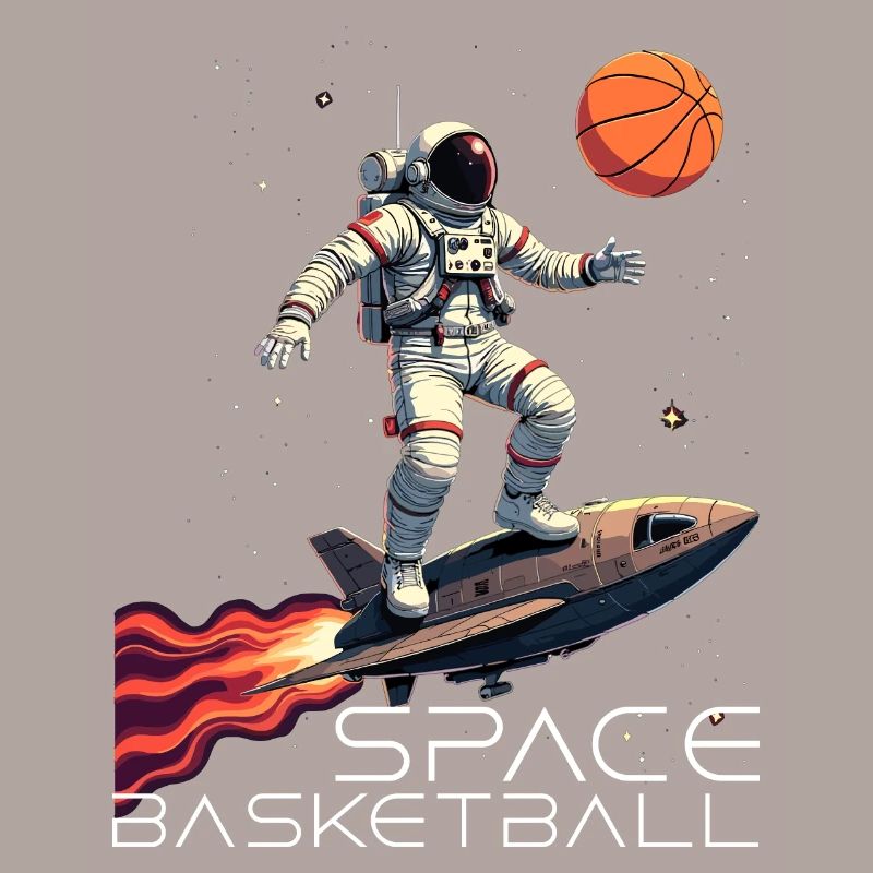 Cadeau de vaisseau spatial astronaute de basket-ball de l’espace