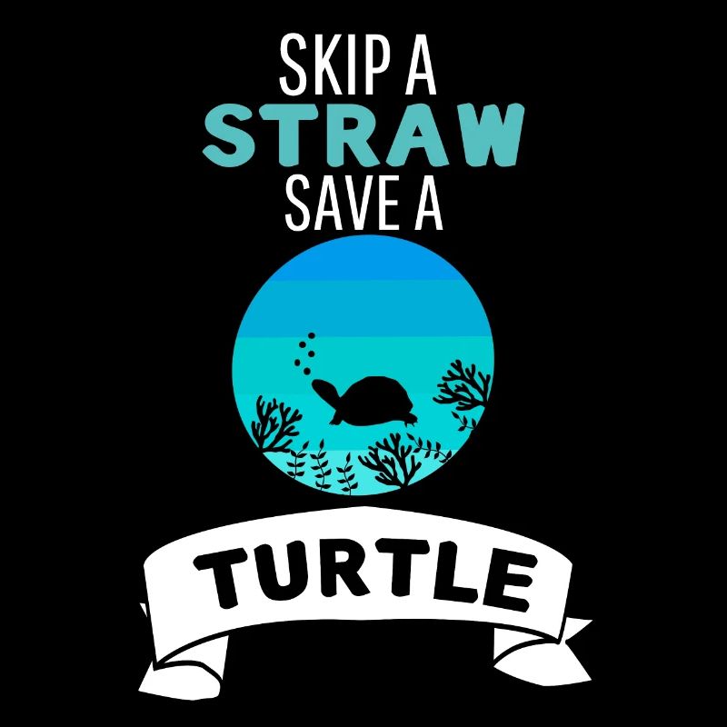 Lass ein Strohhalm weg rette eine Schildkröte