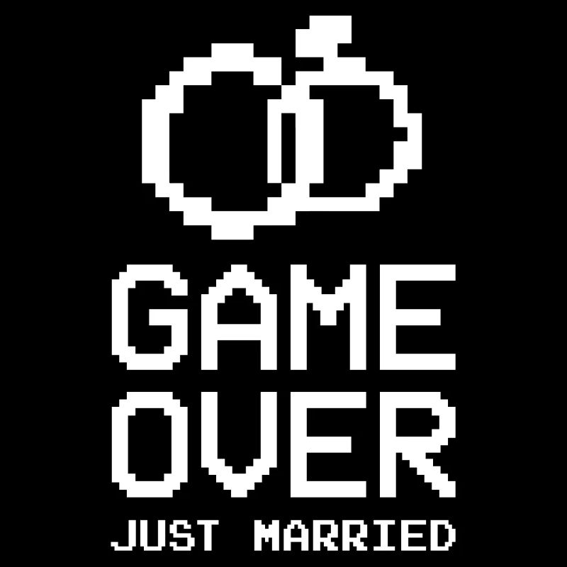 Pixel Retro Gaming - Game Over - Just married -
