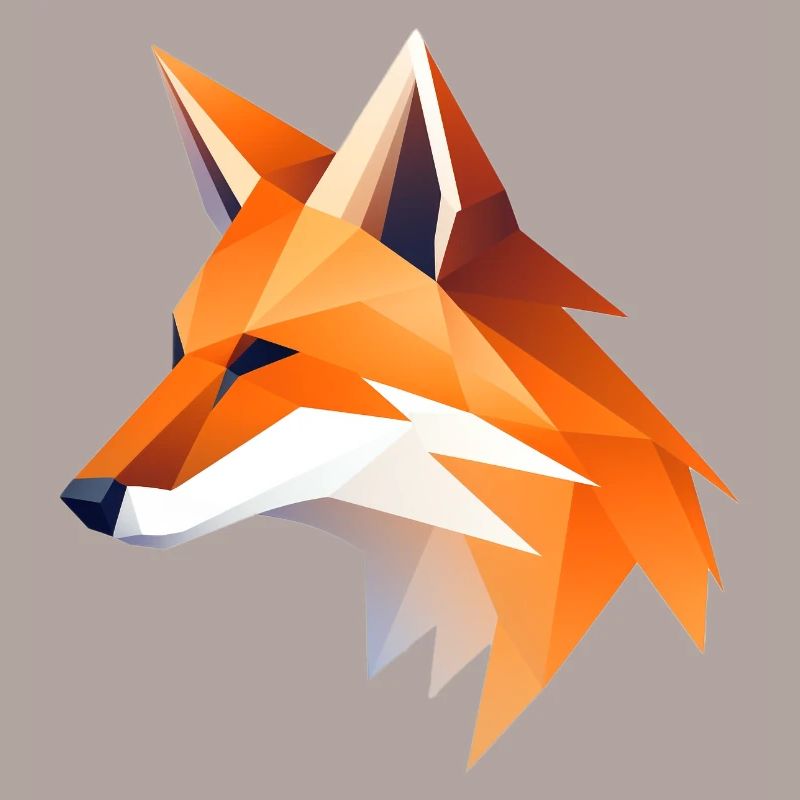 Fox Head Low Poly Logo Design