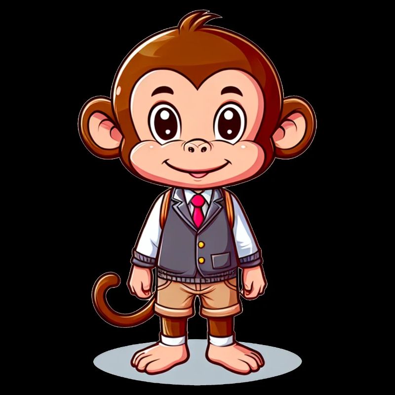 Singe écolier mignon