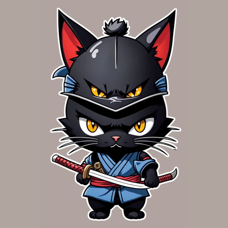 chat ninja - chaton samourai