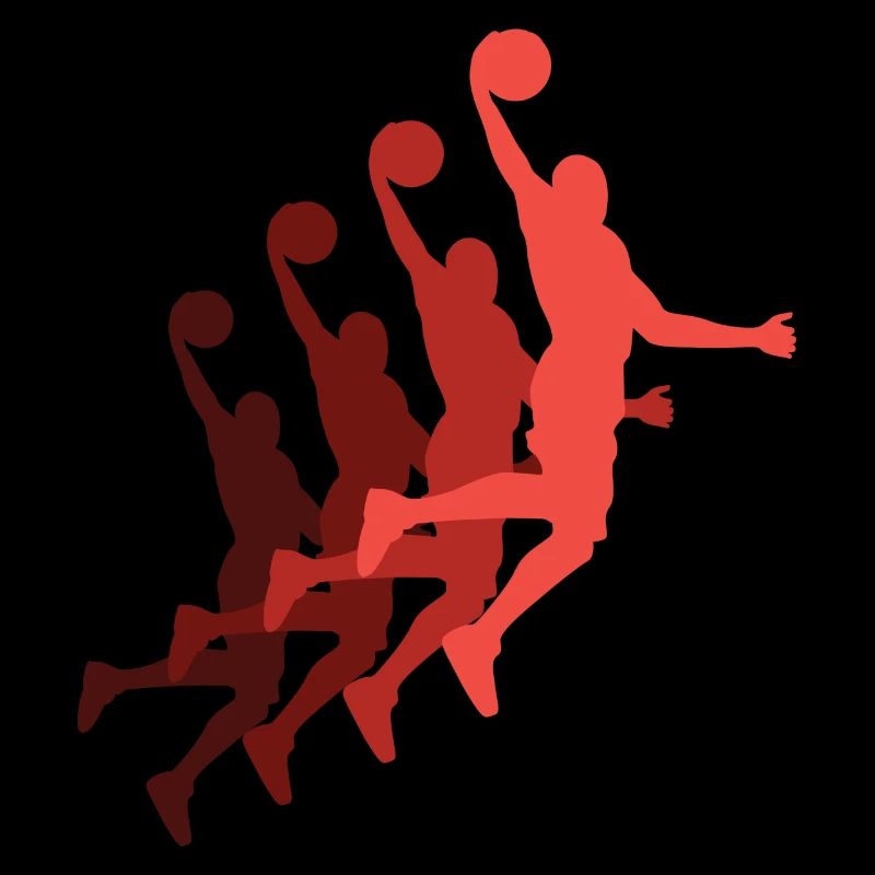 Basketball Spieler Dunking Basketballer Silhouette