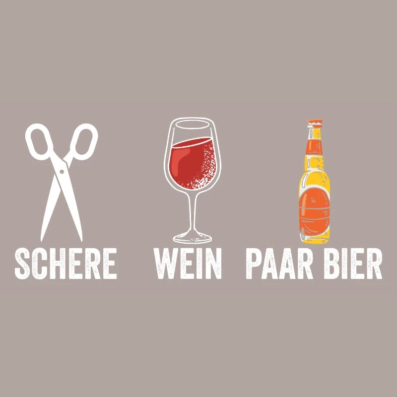 Wein Schere Paar Bier