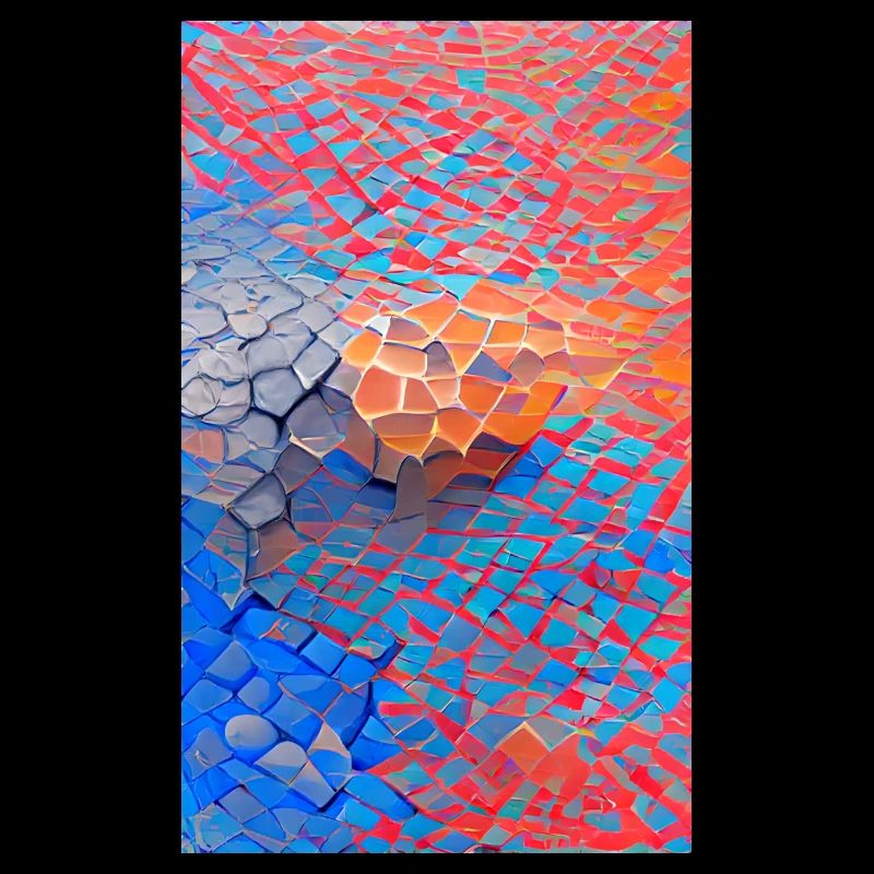 Motif 3D vibrant avec des briques colorées comme des blocs