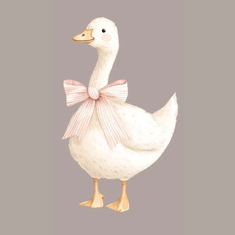 Duck with pink bow