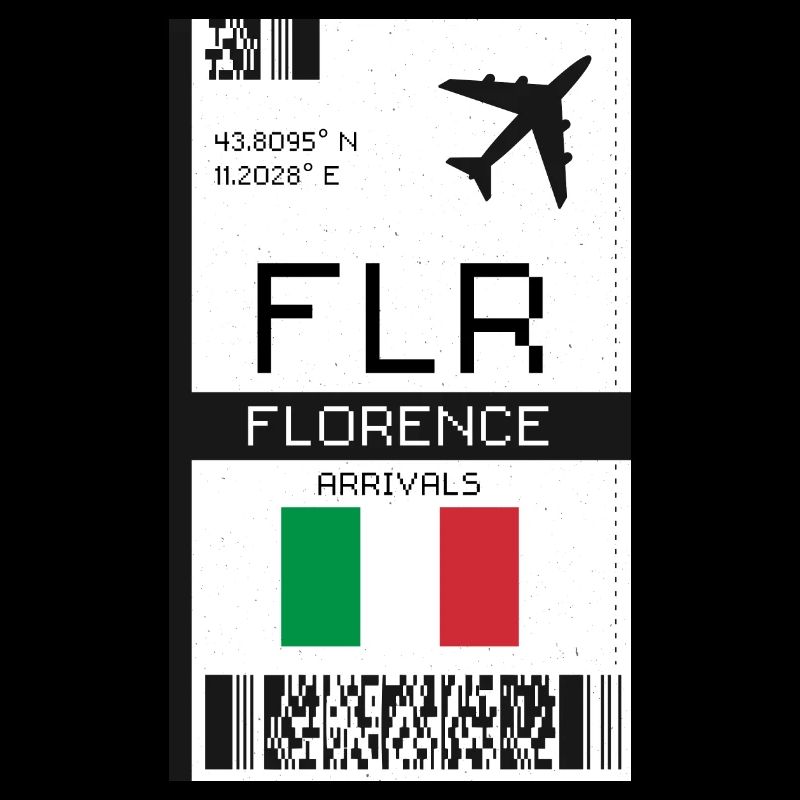 Florence, Italy Boarding Pass - FLR Flight Ticket