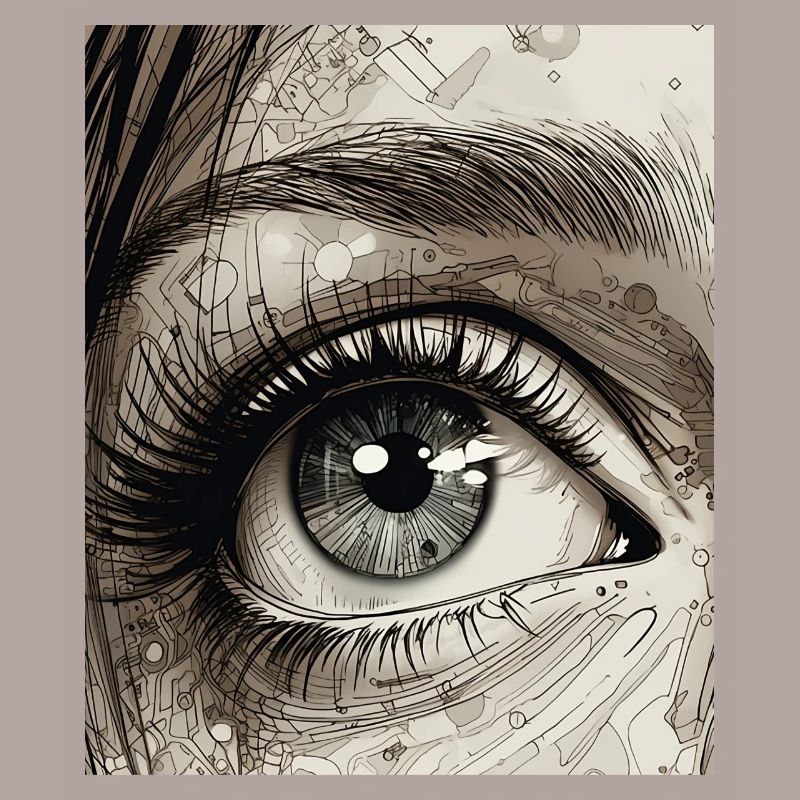 Conception de gros plan de l’œil humain