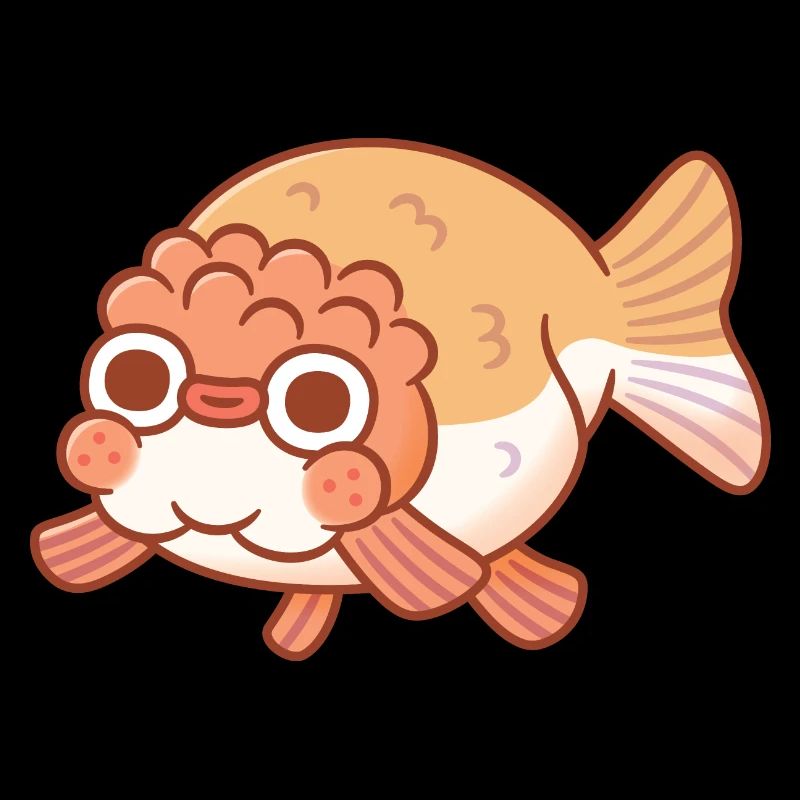 Mignon Derpy Ranchu Goldfish Doodle