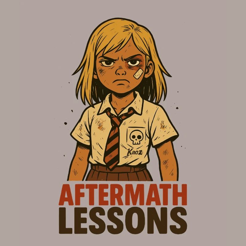 Starkes Schul-Mädchen beim Nachsitzen Comic