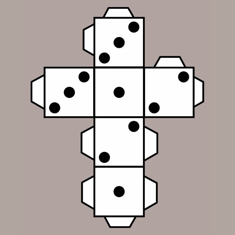 Dice Dice white dots eye fold folding cut