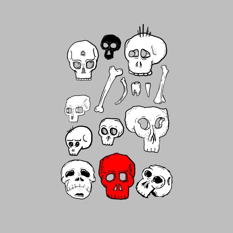 Skull-Design mit Farbkontrast