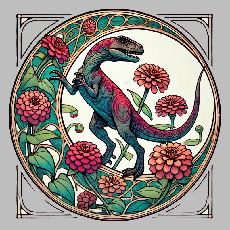 Lebendige Dinosaurier-Blumenkunst