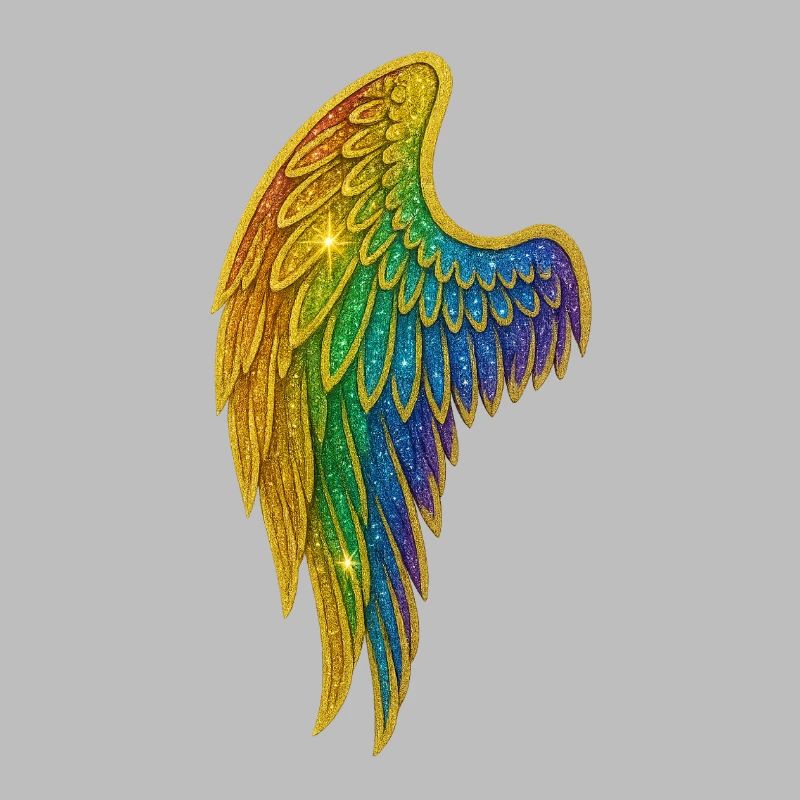 Regenbogen Glitzer Flügel