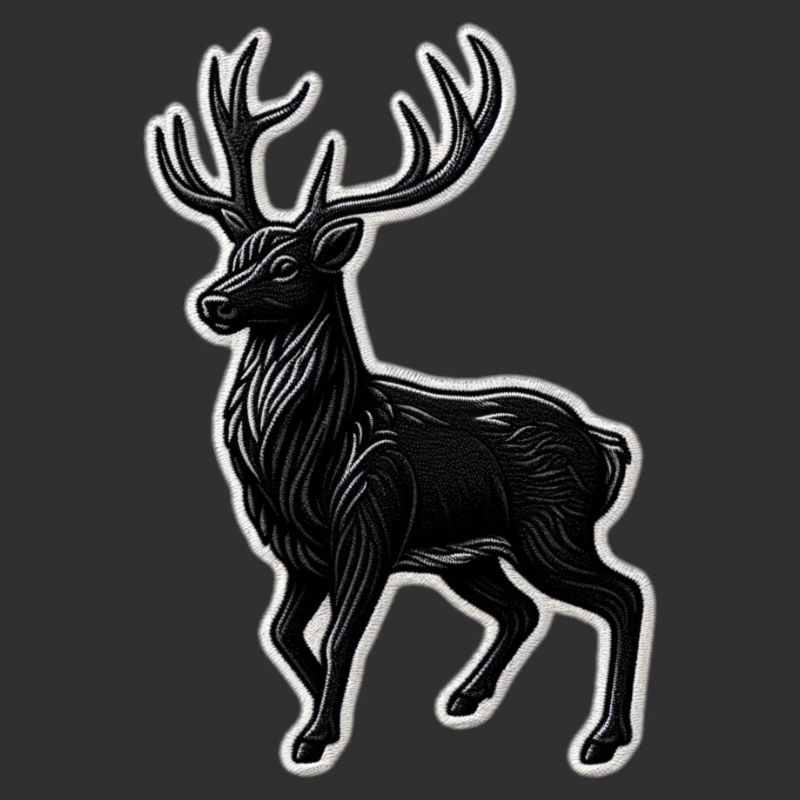 Schwarzer Hirsch Geweih Patchmotiv