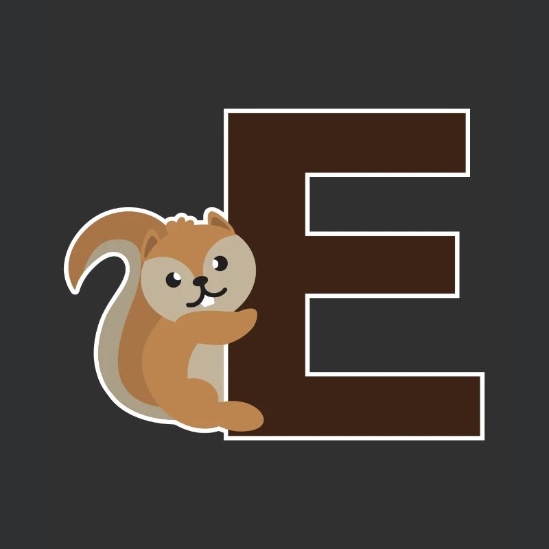 Ein E wie das Eichhörnchen das an dem E hängt