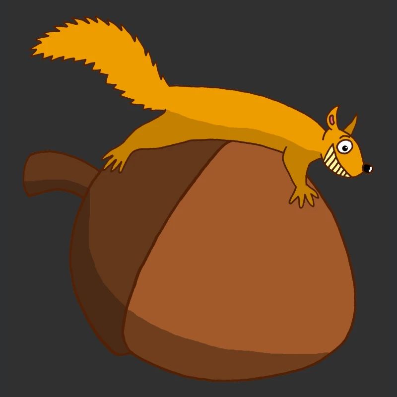Das Eichhörnchen gegen die Eichel