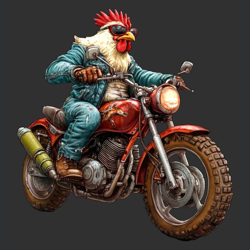 Hühner Motorrad