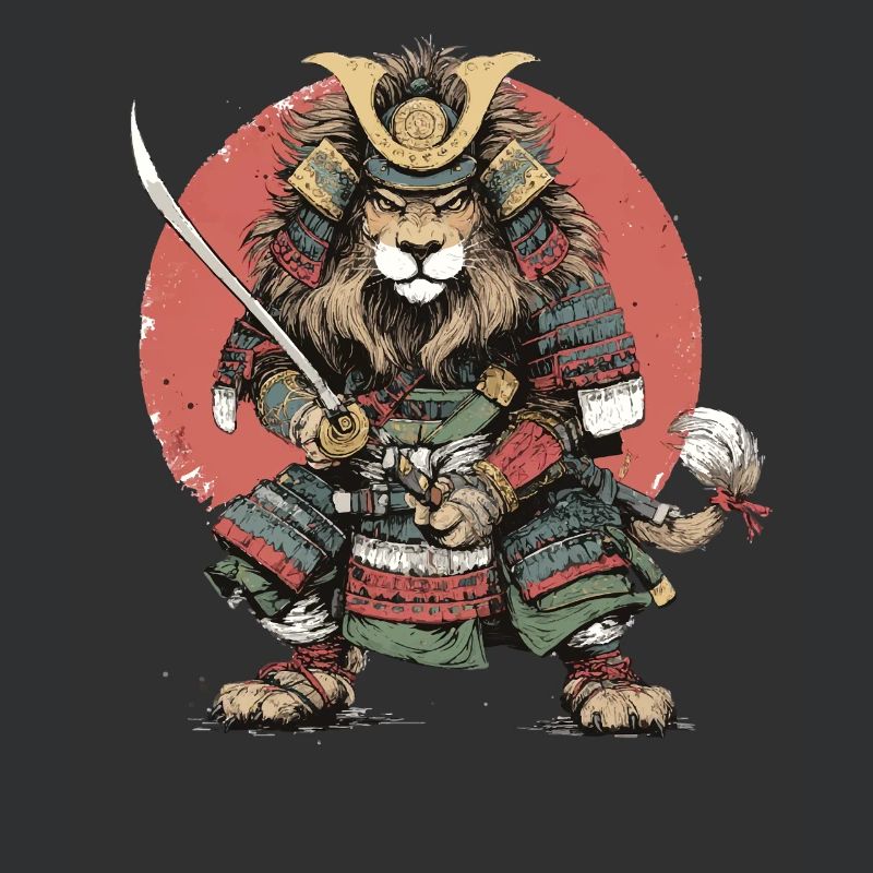 Samurai-Löwe in Rüstung