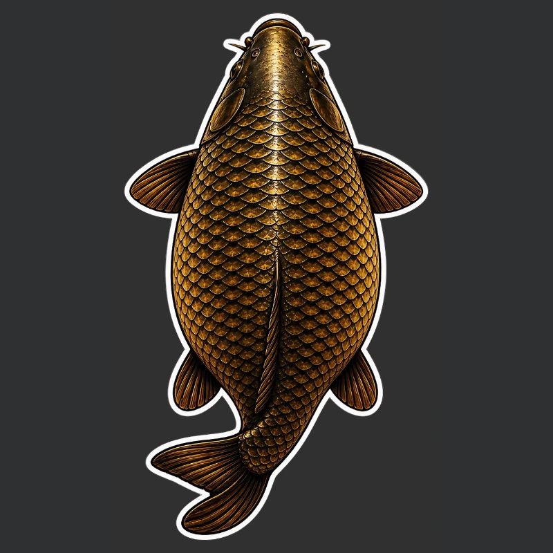 Vue du sommet de la carpe dorée – Conception de pêche propre