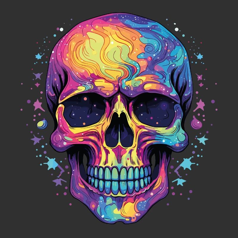 Psychedelisch Neon Schädel
