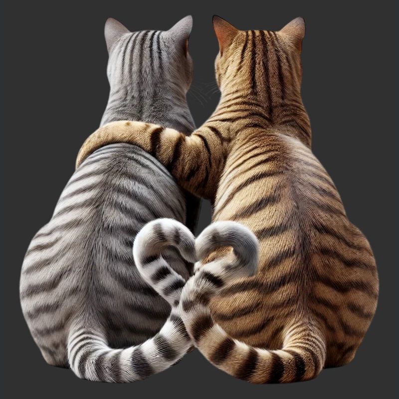 Zwei verliebte Katzen