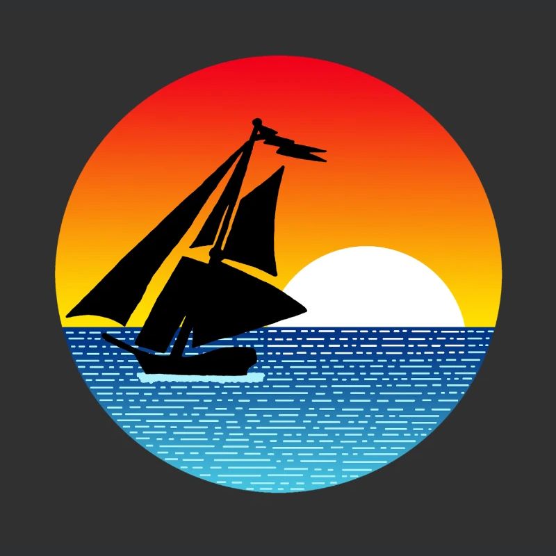 Segelboot bei Sonnenuntergang