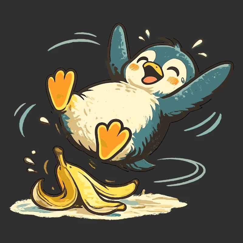 Pinguin Springende Banane