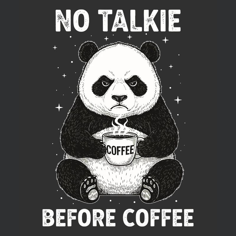 Pas de conversation devant un panda amateur de café