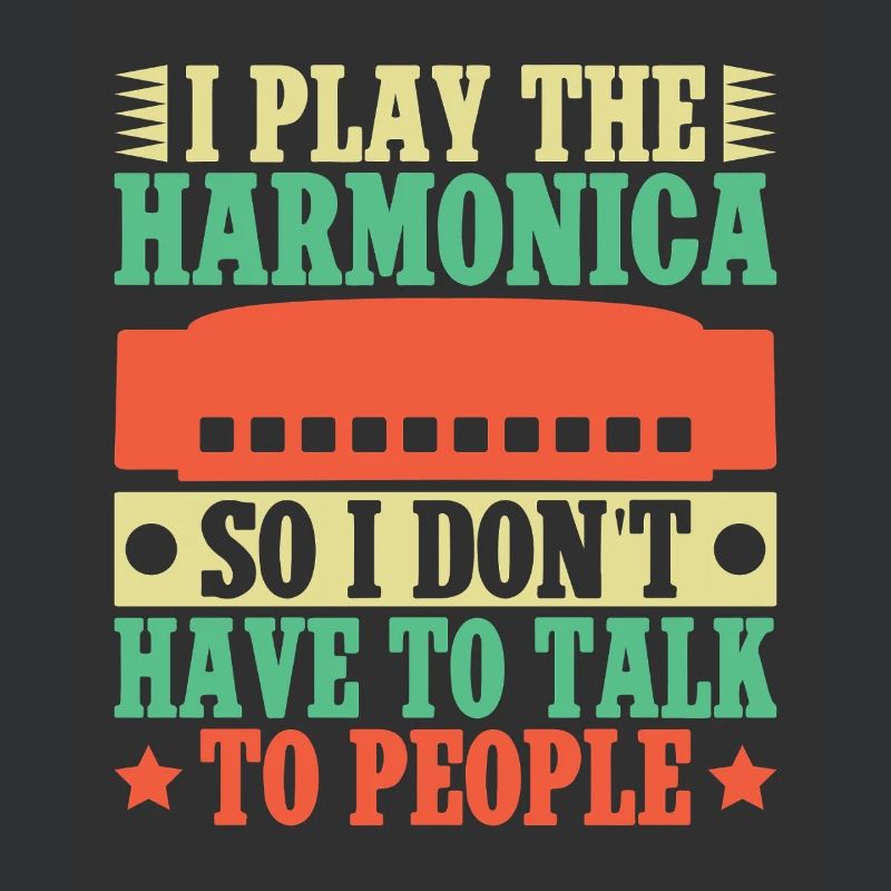 Funny Harmonica Player I Play Don´t Talk Harmonica