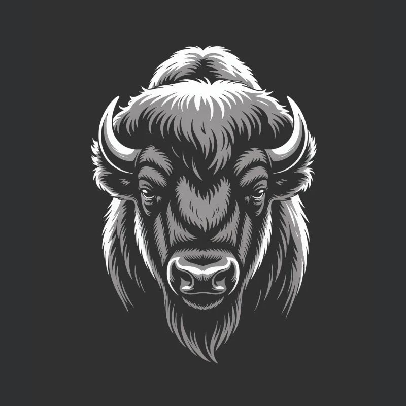 Grauer Bison Kopf