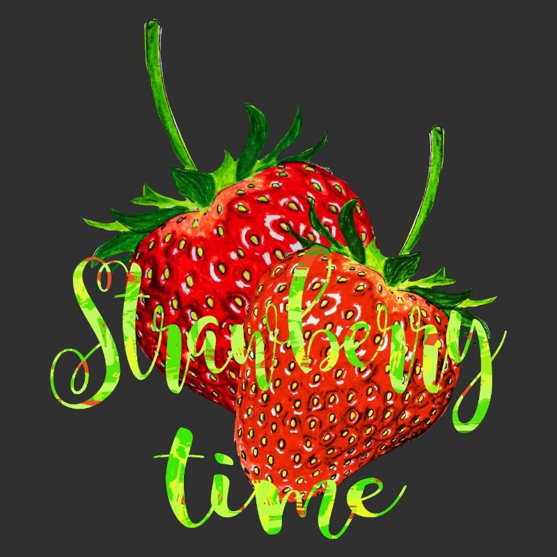 Erdbeeren mit Schrift