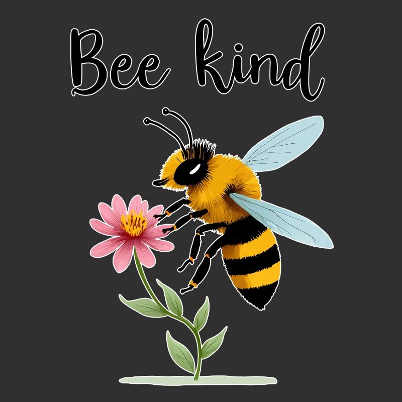 Bee Kind: Cute Bee with Tiny Flower