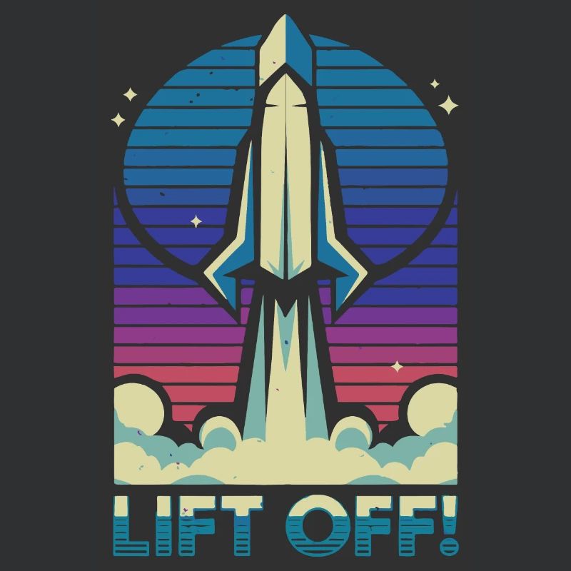 Retro-Raketenstart-Illustration
