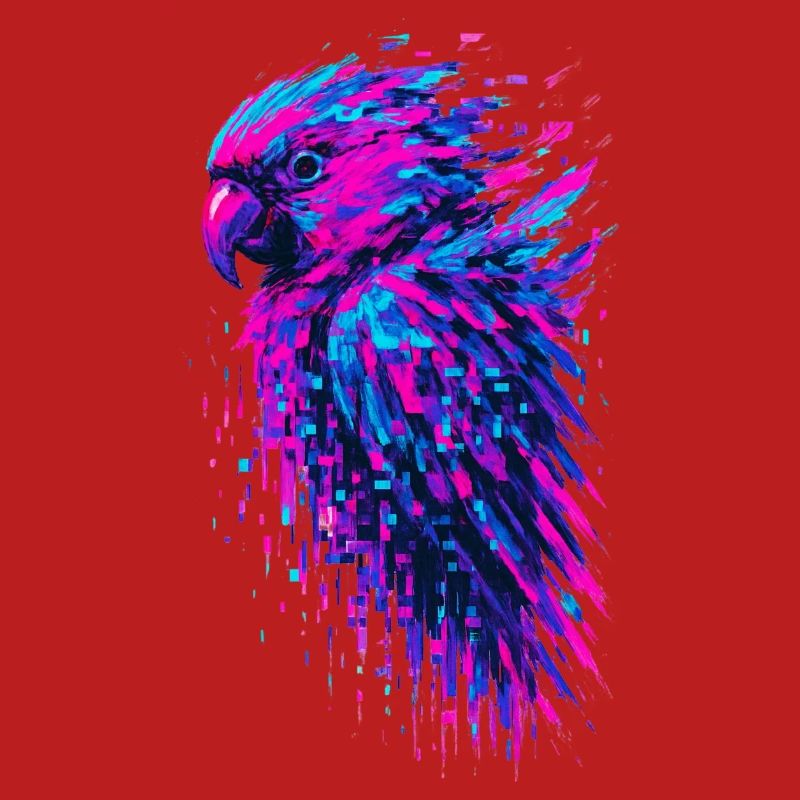 Papagei-Glitch-Kunst Cyber-Vibration