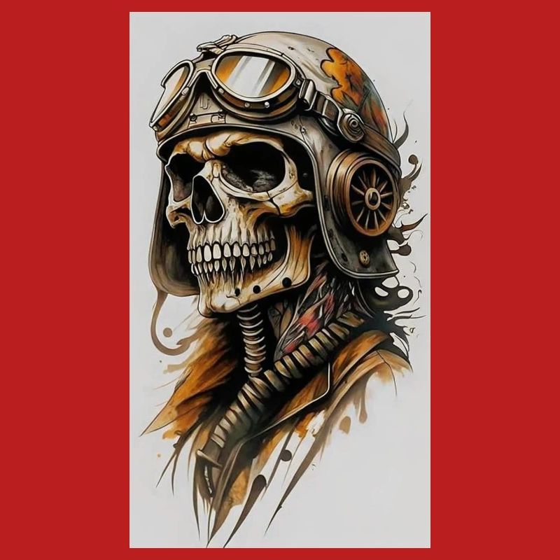 Skelettpilot im Steampunk-Style