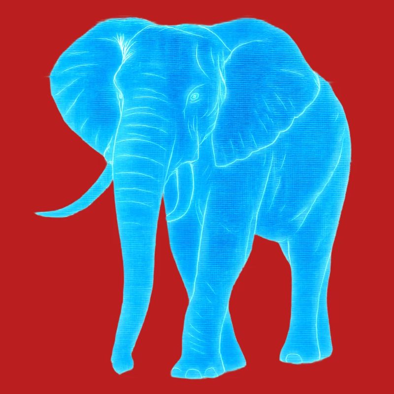 Neon Elefant Linienkunst