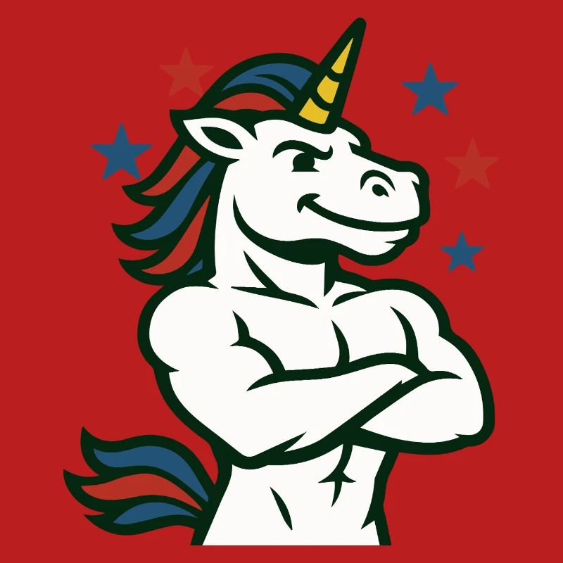 Selbstbewusste Einhorn-Illustration