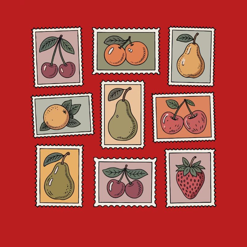 Pastel Fruit Stamp Pattern