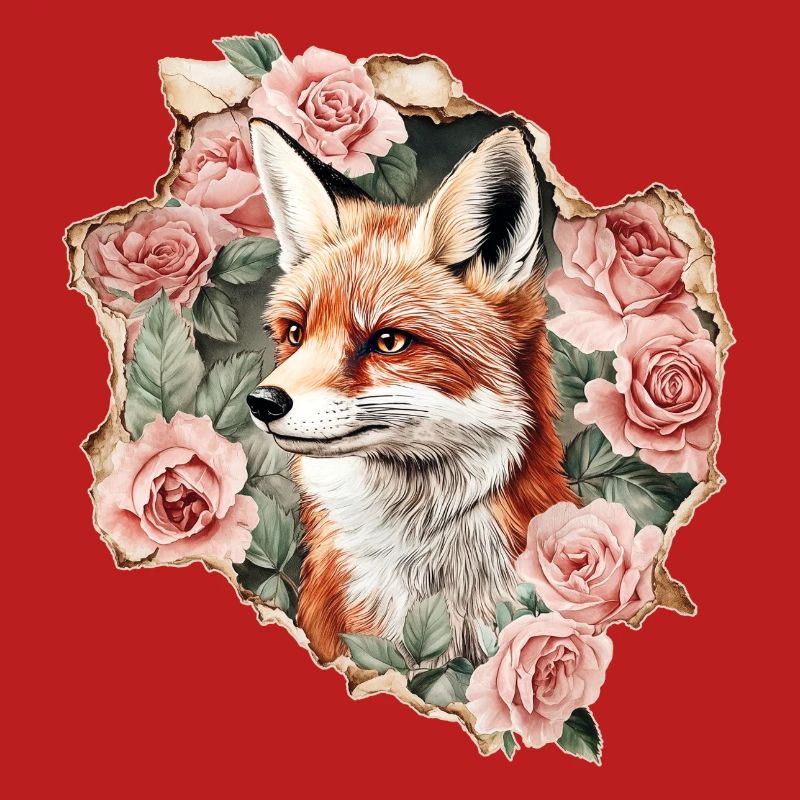 Fuchs mit Rosen