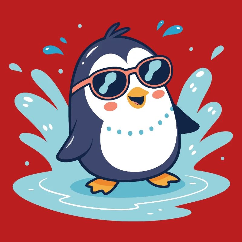Pinguin-Sonnenspritzer in Gläsern