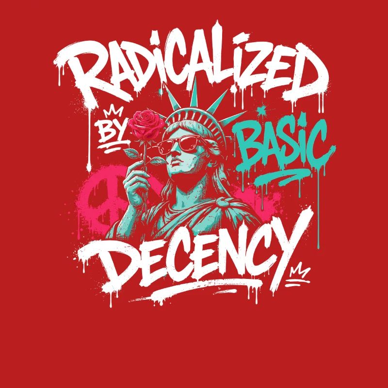 Radikalisierte Basic Decency Graffiti