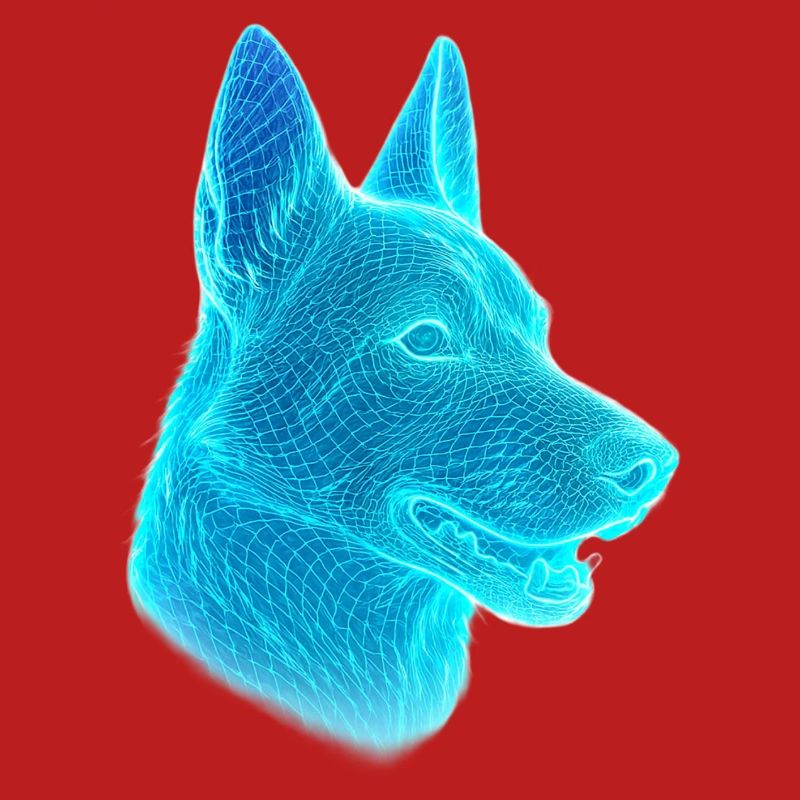 Neonwolf Kopf Netzkunst