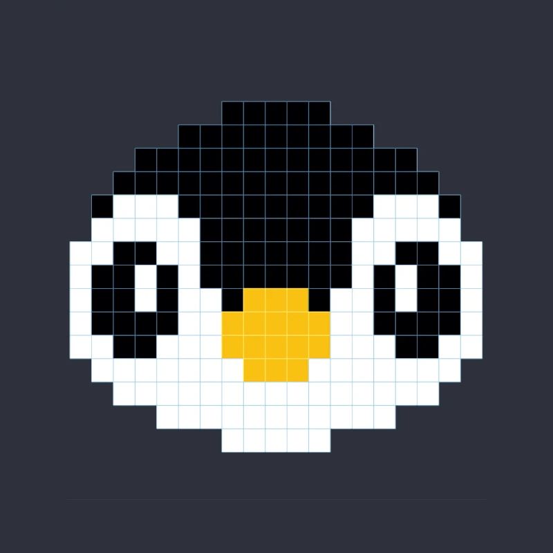 Verpixelter Pinguinkopf