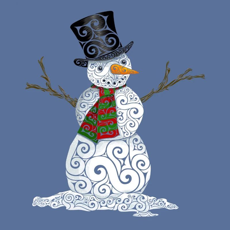 Glücklicher wirbelnder Schneemann