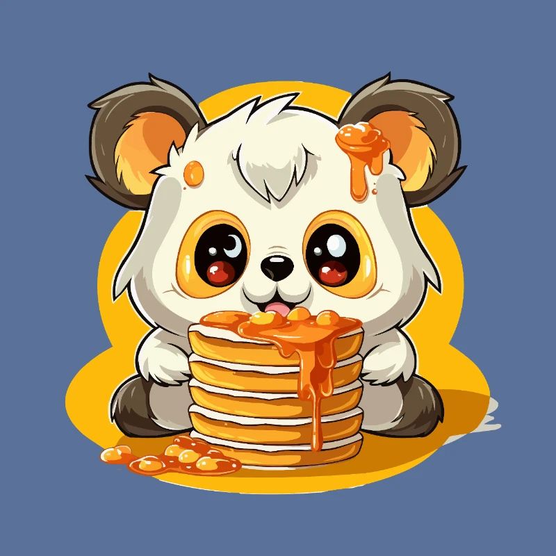 Karamell Panda Pfannkuchen